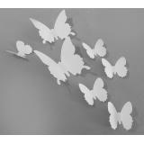 Peel & Stick dekorer 3D tunna fjärilar, vit
