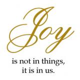 Joy is not in things seinätarra