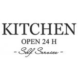 Kitchen open 24 h seinätarra, ISO